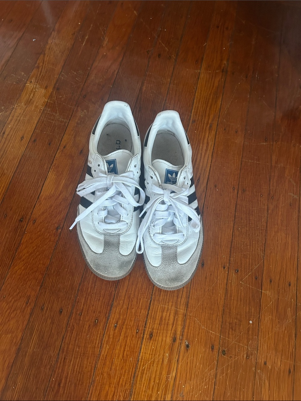 Adidas Kids Sambas White and Black Low-Top Sneakers
